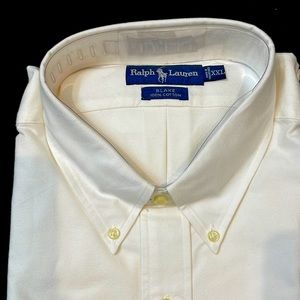 Ralph Lauren mens dress shirt. Blake 100% cotton xxl new with tags white Lng Slv